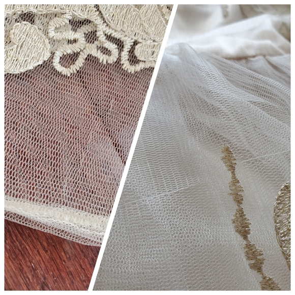 Modcloth | Lace Metallic Dress | Gold, Cream - Picture 9 of 9